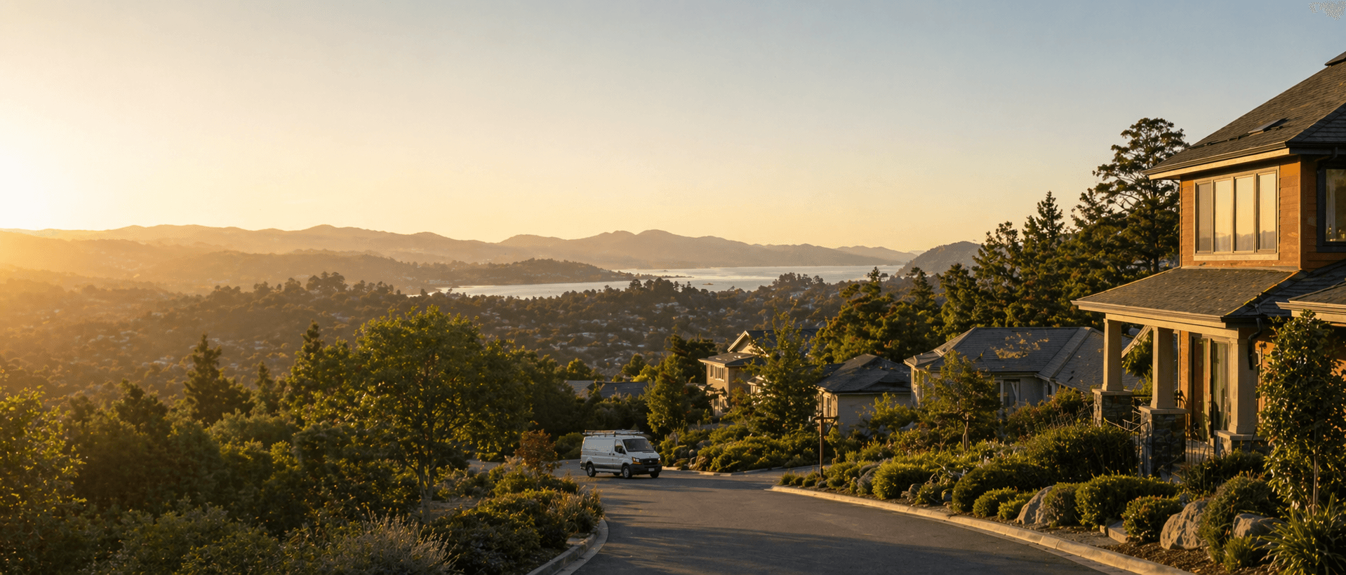 Rolling Sonoma County hills at golden hour