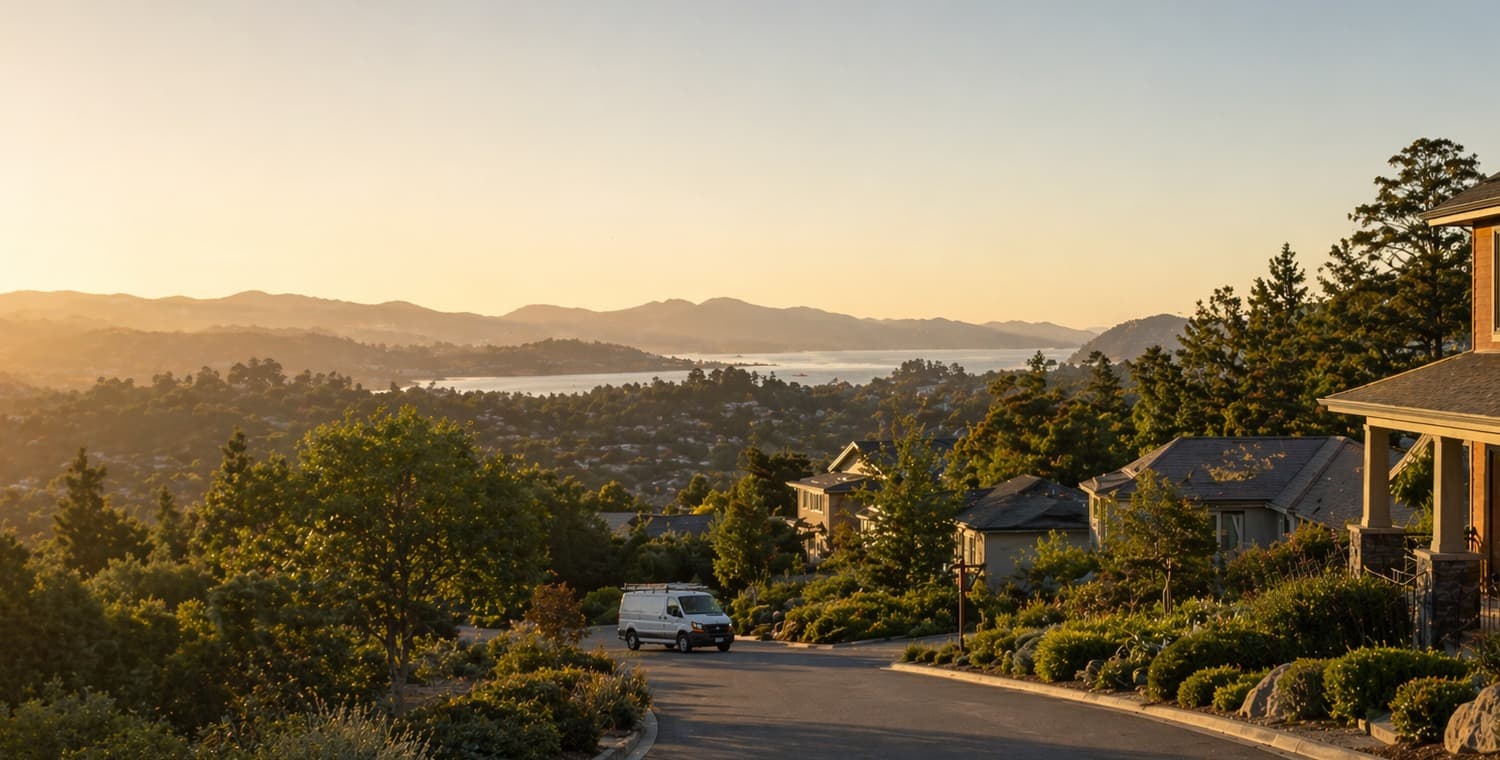 Neighborhood street in Petaluma, California